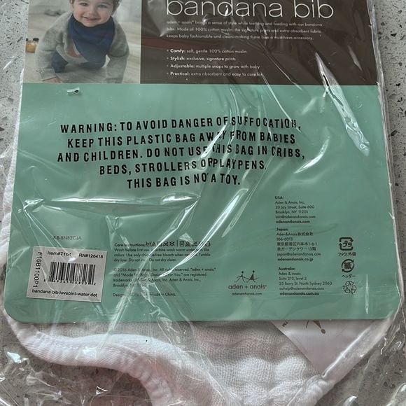 Aden and Anais Pink Pokadot Bandanna Bib - Picture 2 of 2